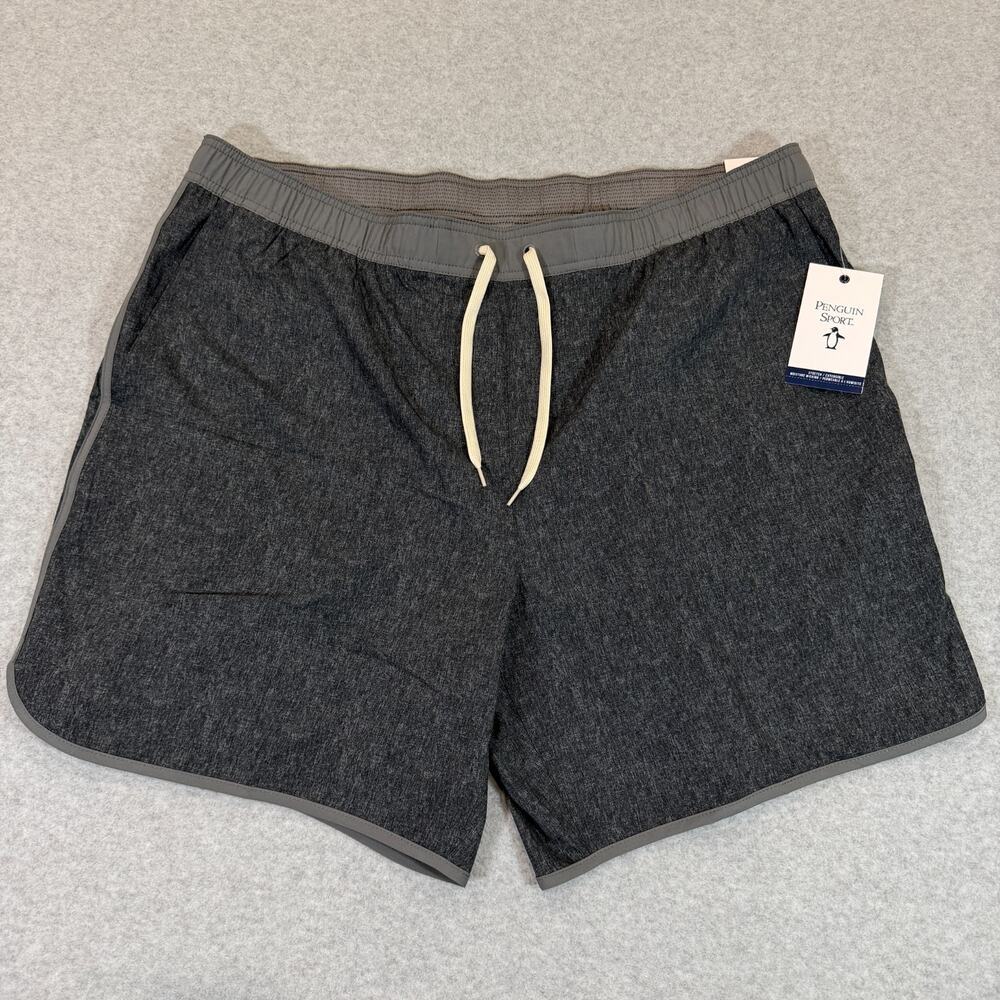 Penguin Sport Men's Training Shorts XXL Heather Gray Drawstring Athletic Gym NWT